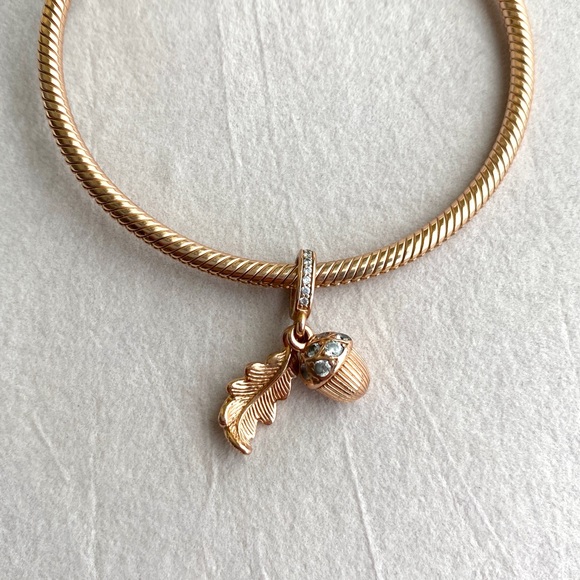 **SOLD **Pandora Rose bracelet and dangle Charm - Picture 2 of 5